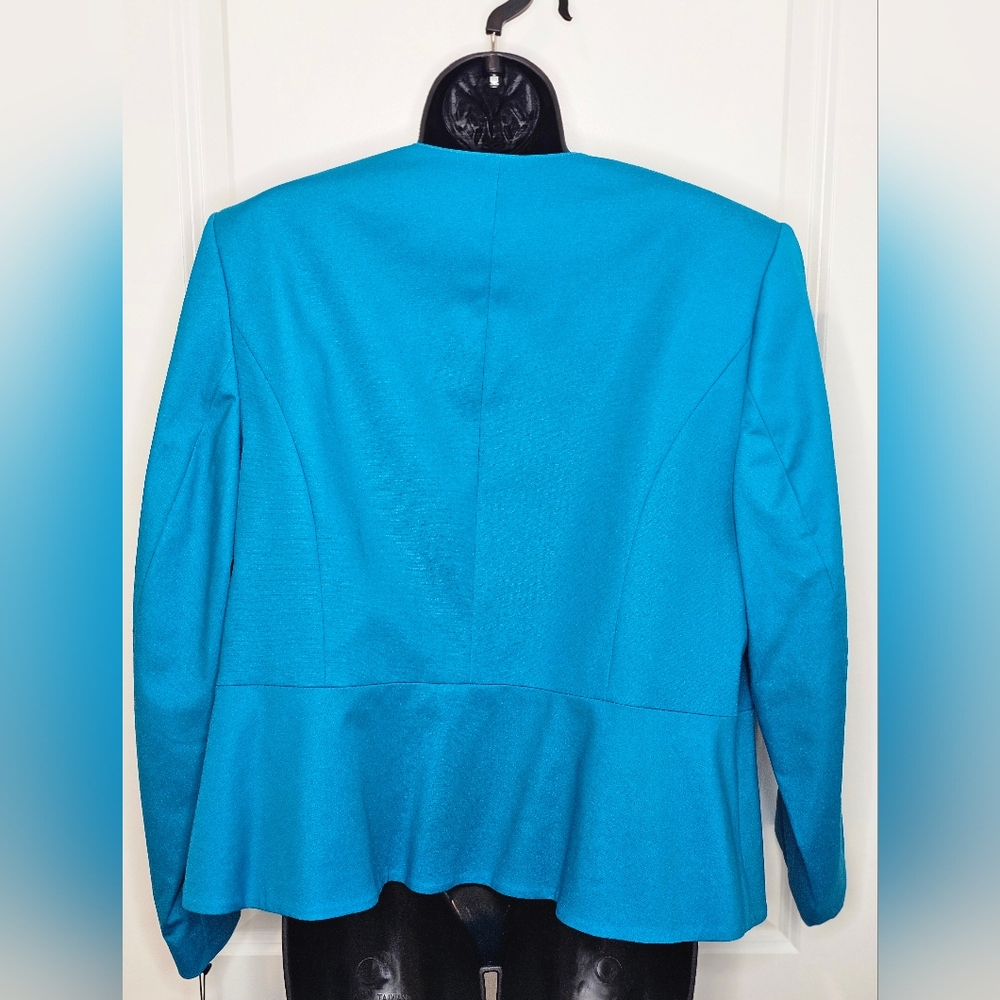 Calvin Klein Turquoise Zip Up Blazer Style Jacket, Women's Plus Size 16 ✨️NWT✨️ - Picture 2 of 9